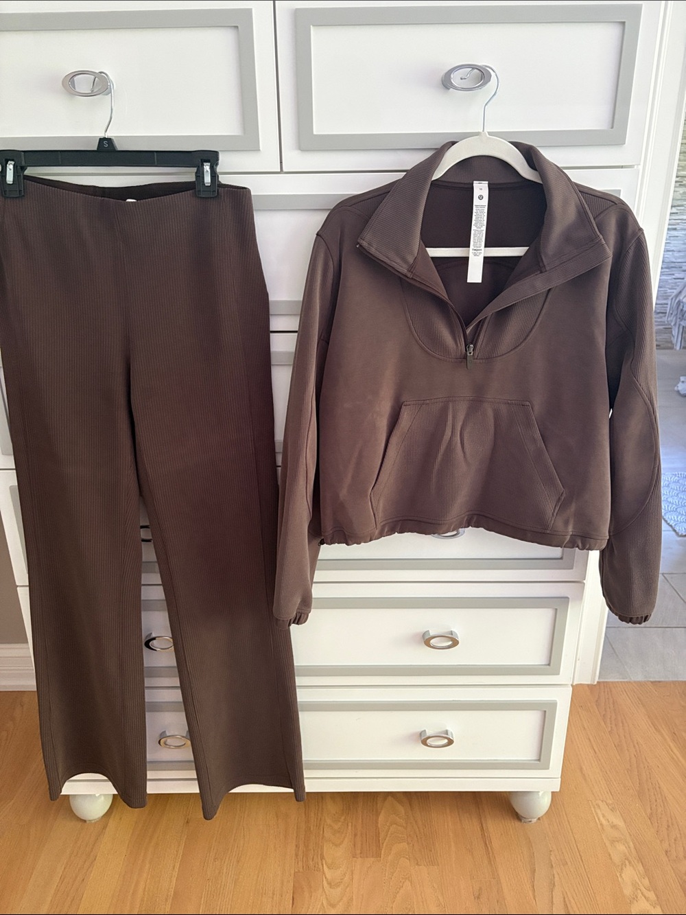 Lululemon Brown Lounge Set Pants & Quarter-Zip Pullover